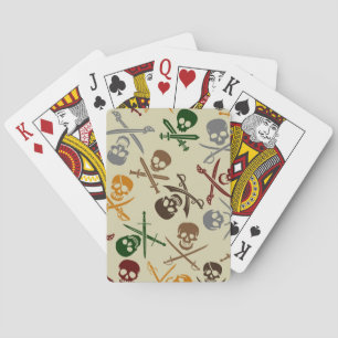 Piratenschädel mit überquerten Schwertern Spielkarten