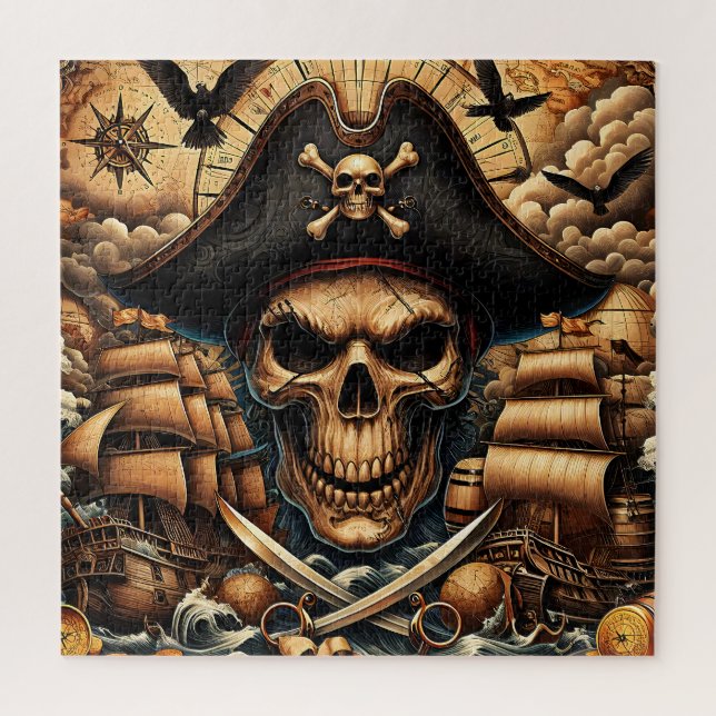 Piratenschädel-Puzzle (Vertikal)