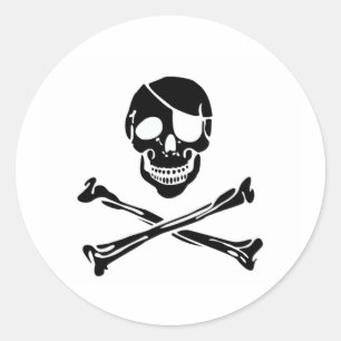 Piratenschädel Runder Aufkleber