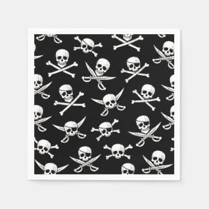 Piratenschädel und Knochen Serviette