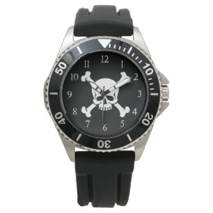 Piratenschädel und Kreuzknochen Armbanduhr