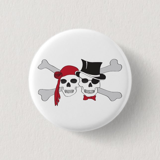 Piratenschädel und Kreuzknochen Button (Vorderseite)