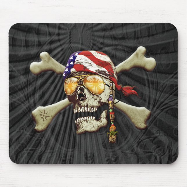 Piratenschädel und Kreuzknochen Mousepad (Vorne)
