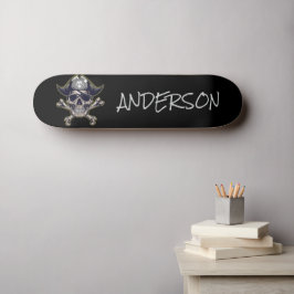 Piratenschädel und Kreuzknochen Personalisiert Skateboard