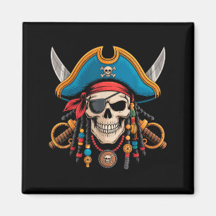 Piratenschädel und Kreuzknochen Skelettkehl zu Hal Magnet
