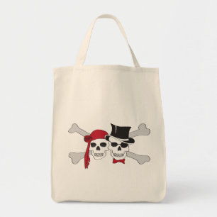 Piratenschädel und Kreuzknochen Tragetasche