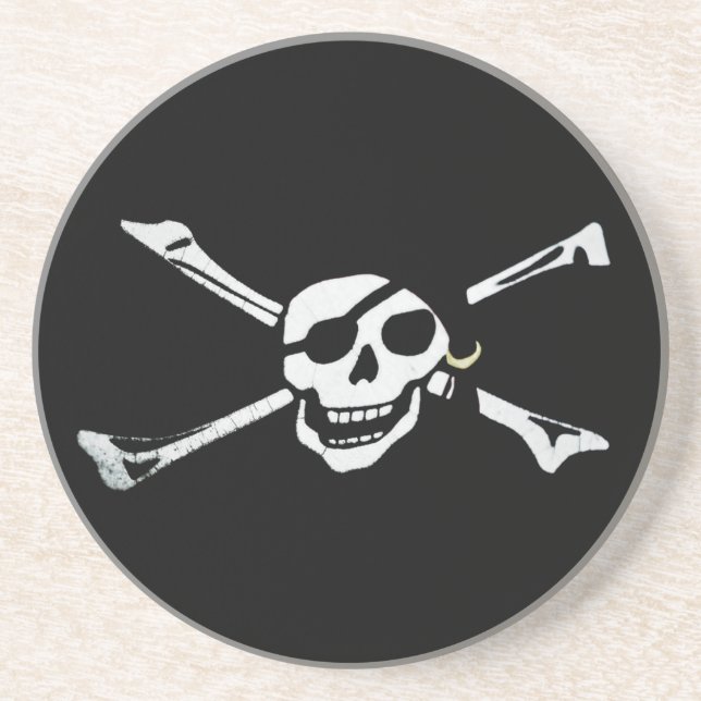 Piratenschädel und Kreuzknochen Untersetzer (Vorne)