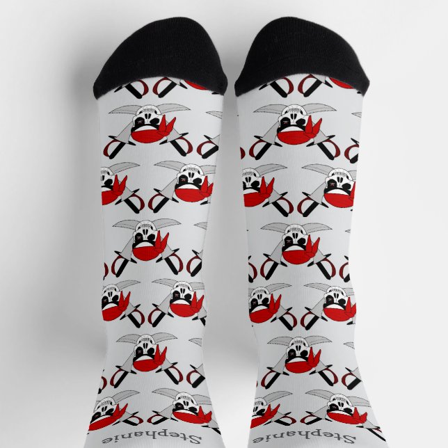 Piratenschädel- und Schwerter-Design Socken (Oben)