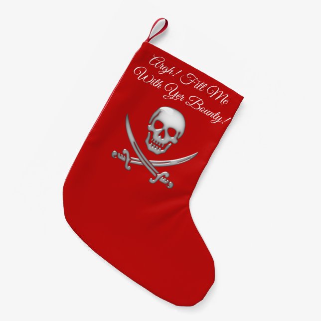 Piratenschädel und Schwerter Kleiner Weihnachtsstrumpf (Vorderansicht (hängend))