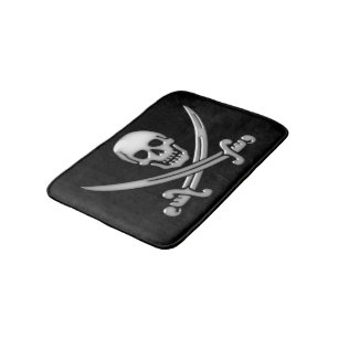 Piratenschädel und Schwertkreuze Badematte