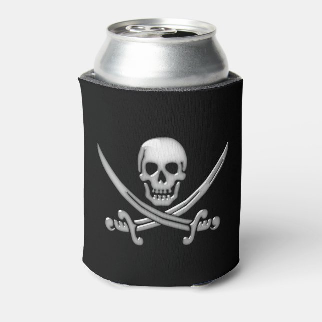 Piratenschädel und Schwertkreuze Dosenkühler (Kanne Rückseite)