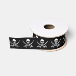 Piratenschädel und Schwertkreuze Ripsband
