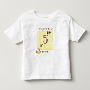 Piratenschatzkarte Alter 5 mit Namen Kleinkind T-shirt