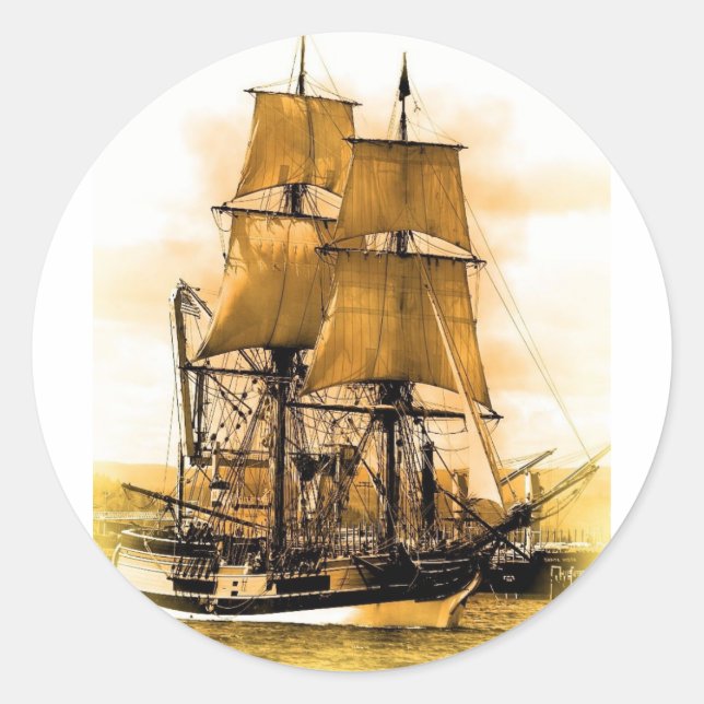 Piratenschiff 2 Rundaufkleber, glänzend Runder Aufkleber (Vorderseite)