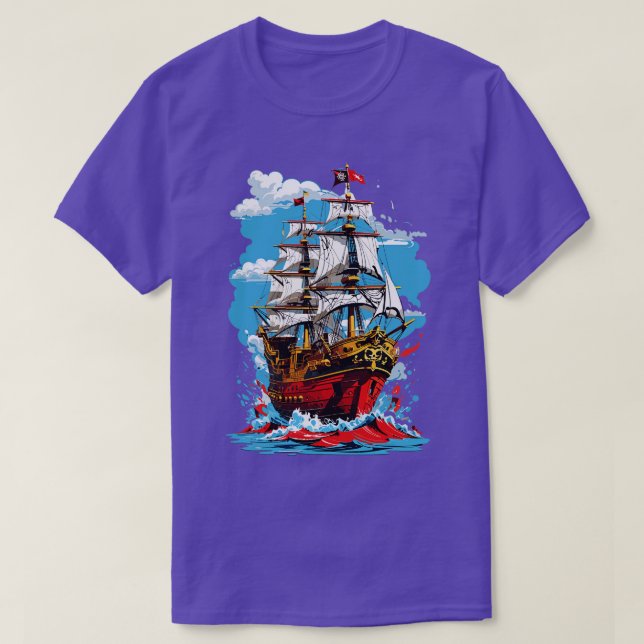 Piratenschiff 2 T-Shirt (Design vorne)