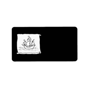 Piratenschiff. Adressaufkleber