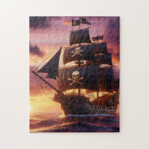 Piratenschiff bei Sonnenaufgang/Sonnenuntergang