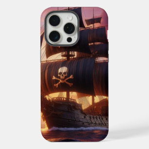 Piratenschiff bei Sonnenaufgang/Sonnenuntergang iPhone 15 Pro Max Hülle