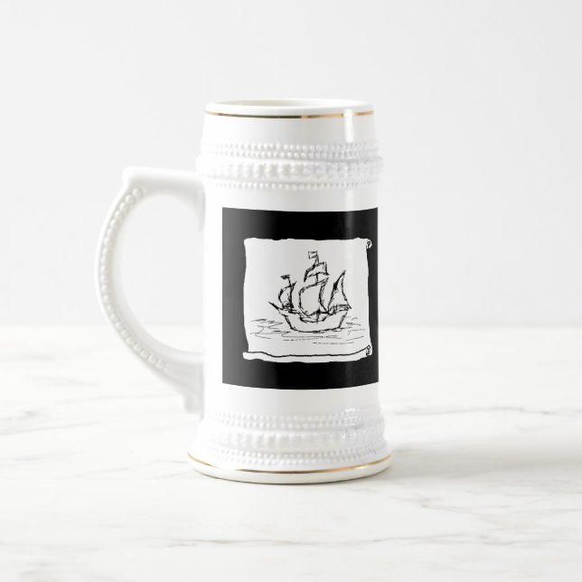 Piratenschiff. Bierglas (Links)