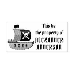 Piratenschiff Briefmarke personalisieren Gummistempel