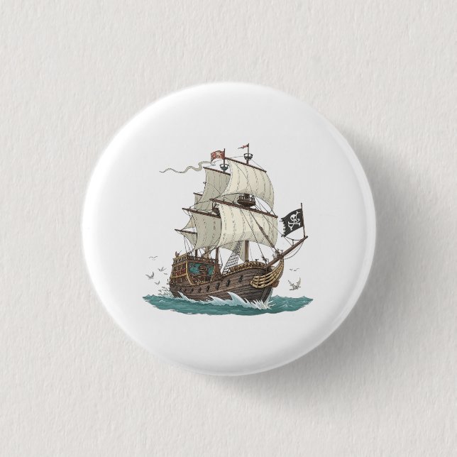 Piratenschiff Button (Vorderseite)