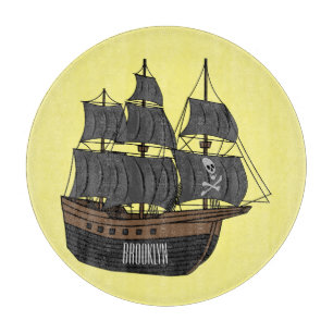 Piratenschiff Cartoon-Illustration  Schneidebrett