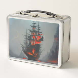 Piratenschiff des verlorenen Geistes Metall Brotdose