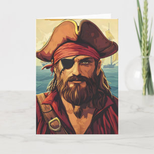 Piratenschiff Feiertagskarte
