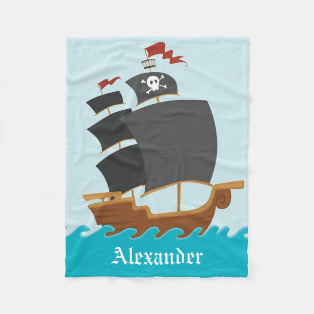 Piratenschiff Fleecedecke (Vorderseite)
