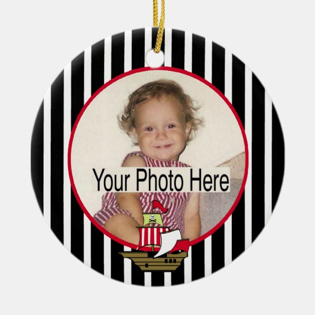 Piratenschiff Foto Keramikornament (Vorne)