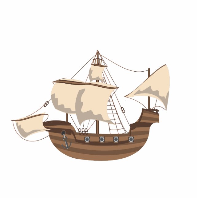 Piratenschiff Freistehende Fotoskulptur (Vorne)