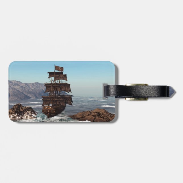 Piratenschiff Gepäckanhänger (Rückseite horizontal)