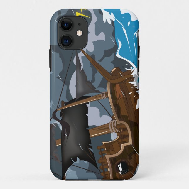 Piratenschiff im Sturm Case-Mate iPhone Hülle (Rückseite)