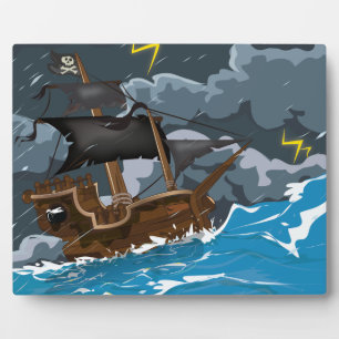 Piratenschiff im Sturm Fotoplatte