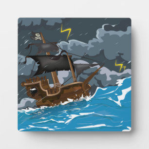 Piratenschiff im Sturm Fotoplatte