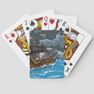Piratenschiff im Sturm Spielkarten