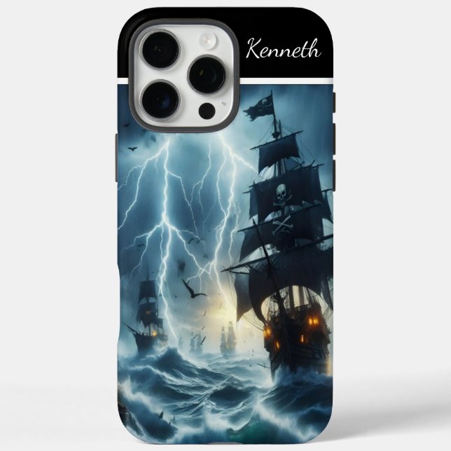 Piratenschiff in Tempest iPhone 16 Pro Max Hülle (Rückseite)