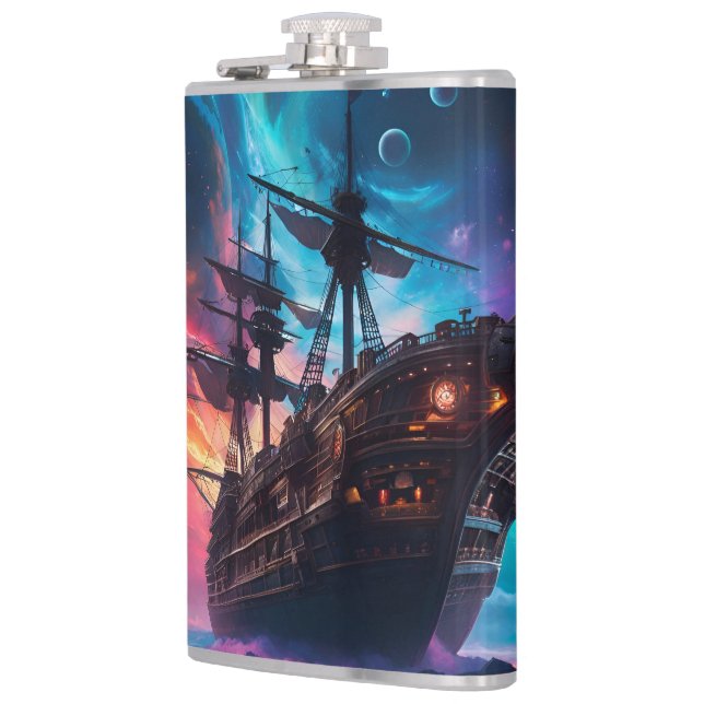 Piratenschiff Nebel und Monde Flachmann (Links)