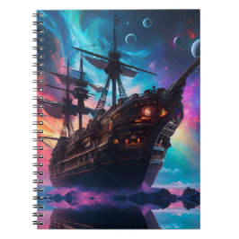 Piratenschiff Nebel und Monde Notizblock