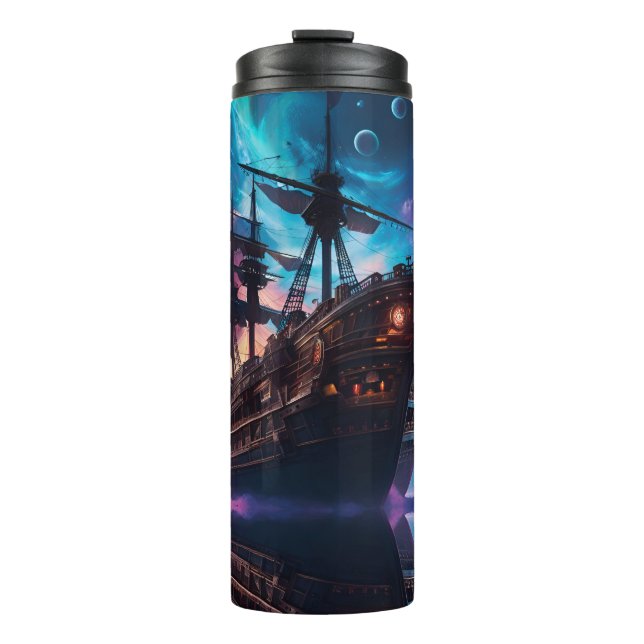 Piratenschiff Nebel und Monde Thermosbecher (Vorderseite)