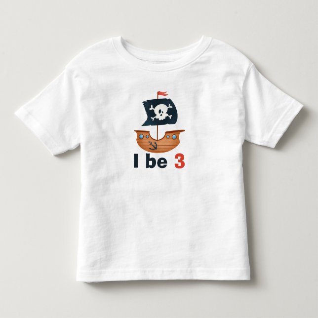 Piratenschiff personalisieren Geburtstag Kleinkind T-shirt (Vorderseite)