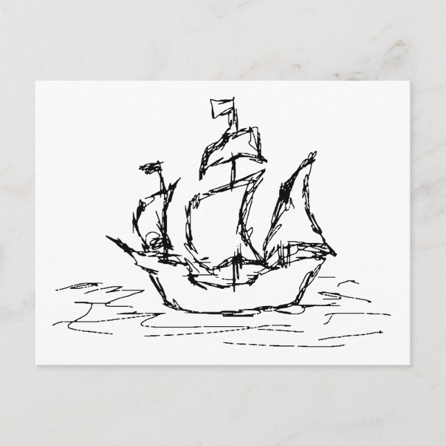 Piratenschiff. Postkarte (Vorderseite)