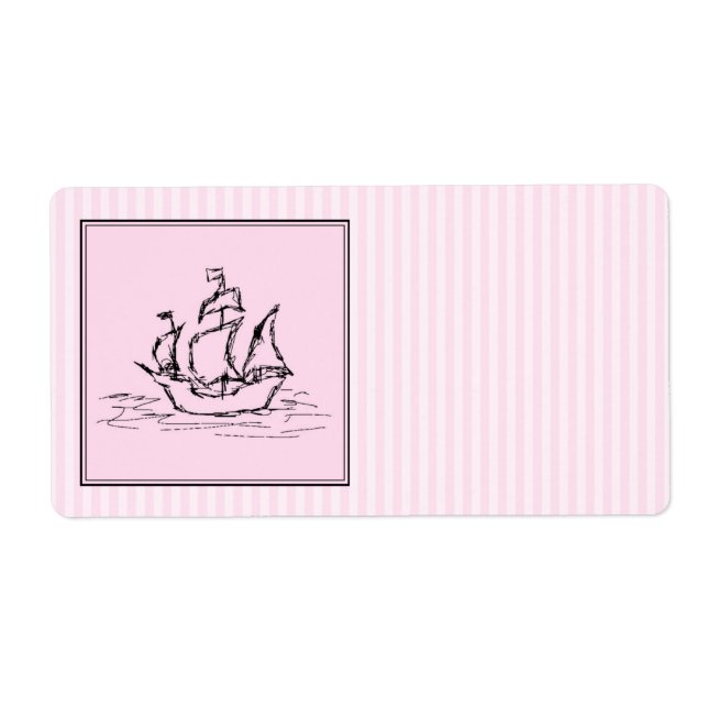 Piratenschiff. Schwarz und Rosa. (Vorne)