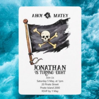Piratenschiff Skull zum Geburtstag Einladung