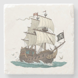 Piratenschiff Steinuntersetzer