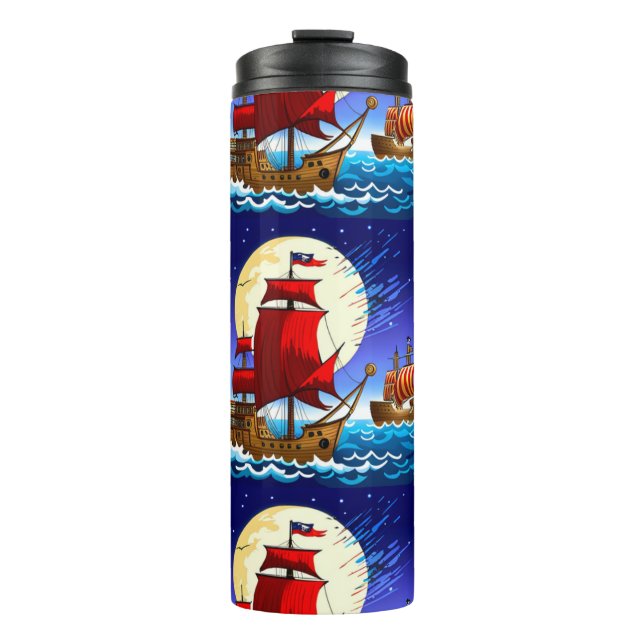 Piratenschiff-Tassen Thermosbecher (Vorderseite)