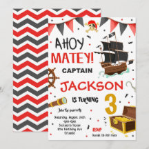 Piratenschiff Treasure Geburtstagseinladung