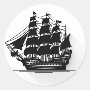 Piratenschiff Treasure Jagd Geburtstagspartei Runder Aufkleber