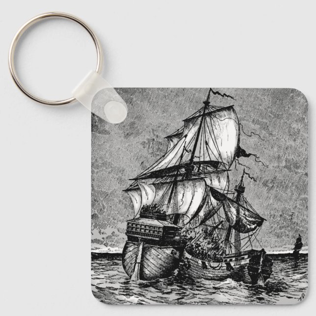 Piratenschiff und Galleon Schlüsselanhänger (Vorderseite)
