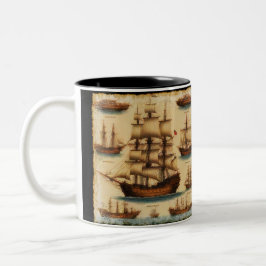 Piratenschiffe des Mittelalters Zweifarbige Tasse